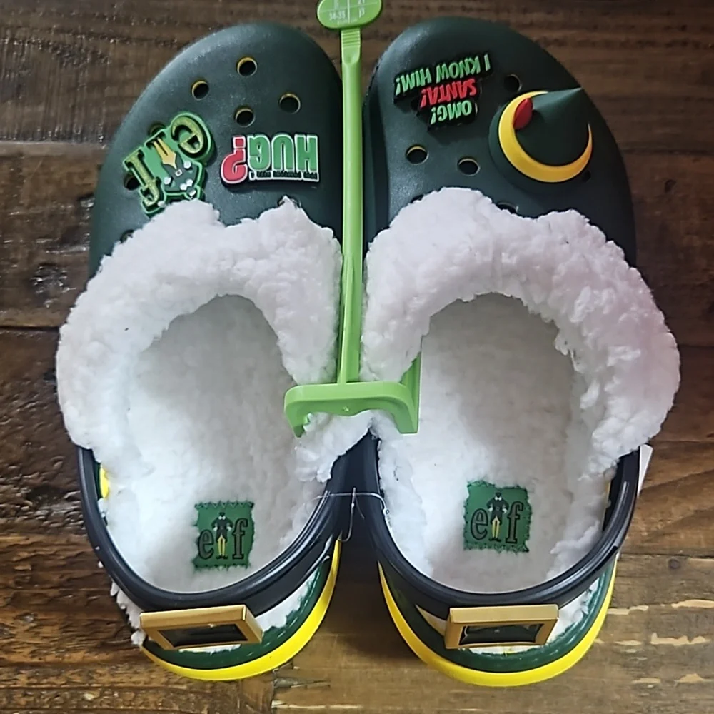 ELF LIMITED EDITION CROCS: GREEN/YELLOW: UNISEX: NEW WITH TAGS: SIZE 3